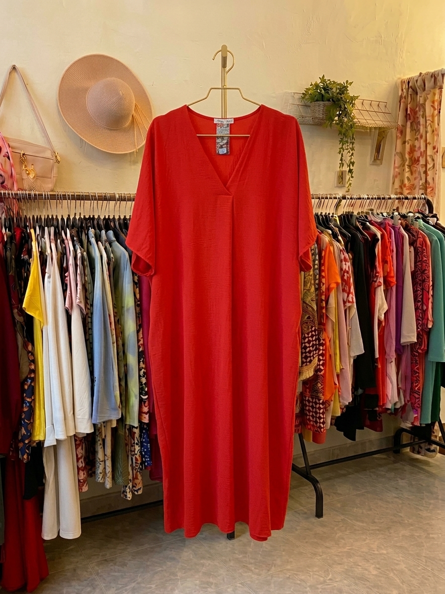 Vestido Largo Oversize Rojo